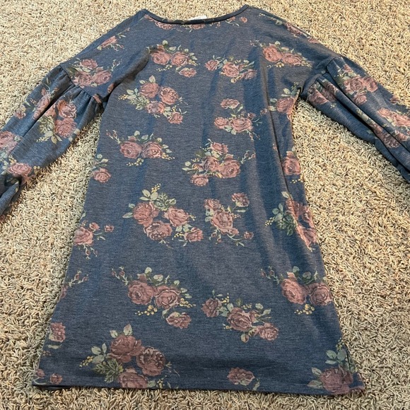 COMO VINTAGE Floral Print Long Sleeve V Neck Casual Dress Women's‎ Size M - Picture 4 of 4